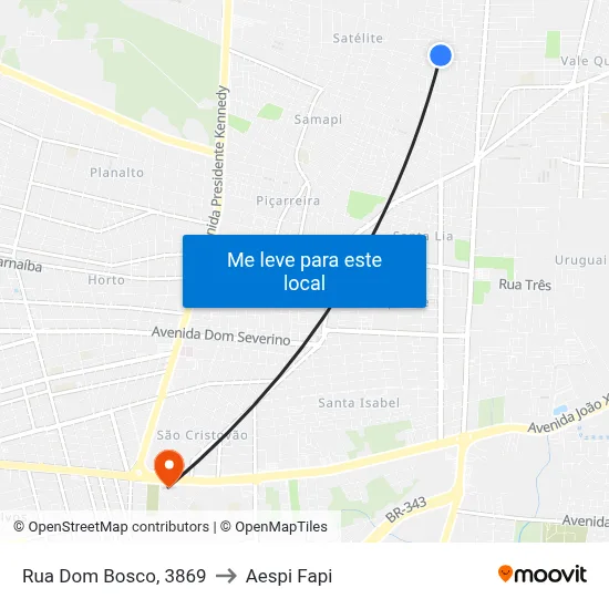Rua Dom Bosco, 3869 to Aespi Fapi map