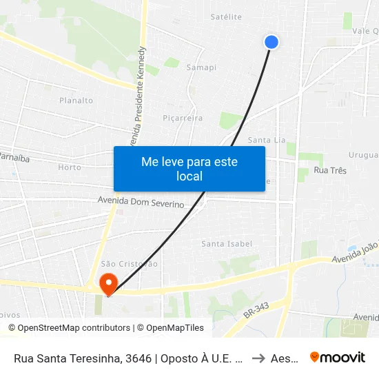 Rua Santa Teresinha, 3646 | Oposto À  U.E. Dep. Joaquim Gomes Calado to Aespi Fapi map
