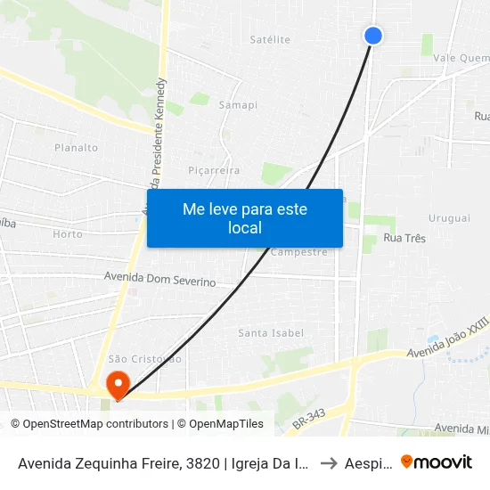 Avenida Zequinha Freire, 3820 | Igreja Da Imaculada Conceição to Aespi Fapi map