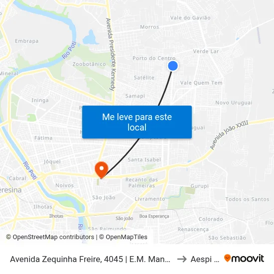 Avenida Zequinha Freire, 4045 | E.M. Manoel Paulo Nunes to Aespi Fapi map