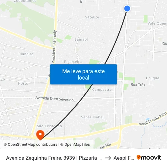 Avenida Zequinha Freire, 3939 | Pizzaria Resende to Aespi Fapi map