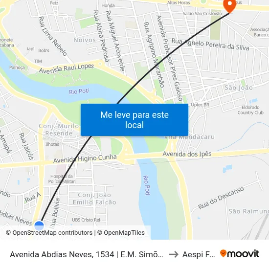 Avenida Abdias Neves, 1534 | E.M. Simões Filho to Aespi Fapi map