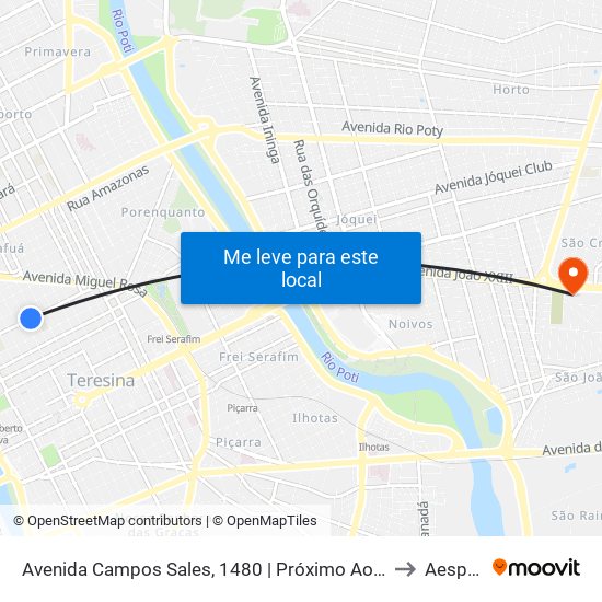 Avenida Campos Sales, 1480 | Próximo Ao Instituto Dom Barreto to Aespi Fapi map