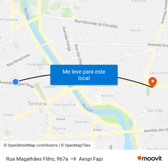 Rua Magalhães Filho, 967a to Aespi Fapi map