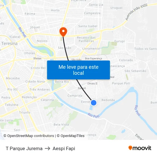 T Parque Jurema to Aespi Fapi map