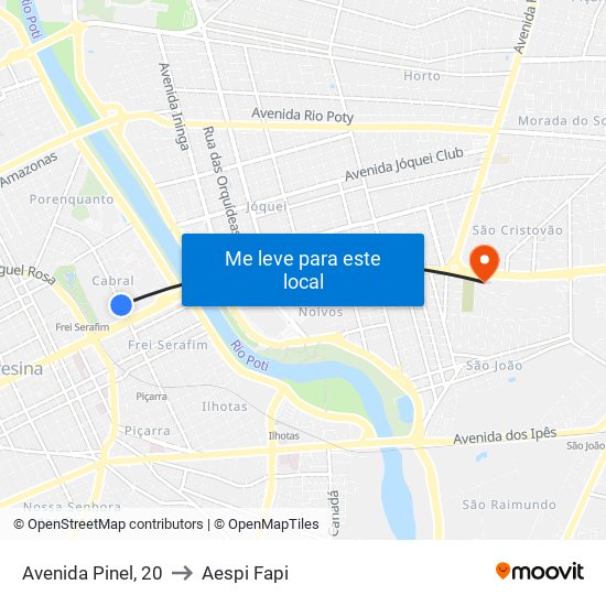 Avenida Pinel, 20 to Aespi Fapi map