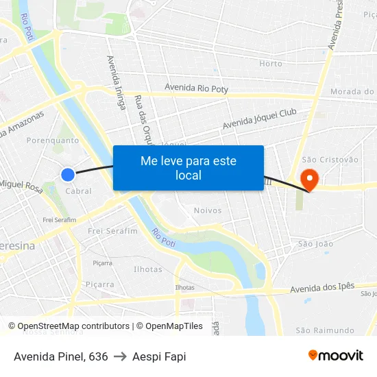 Avenida Pinel, 636 to Aespi Fapi map