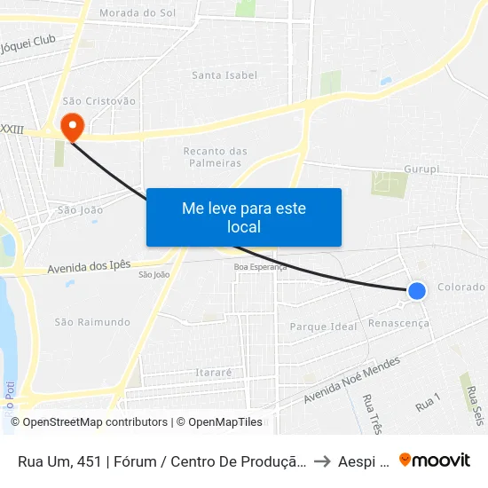Rua Um, 451 | Fórum / Centro De Produção Do Redonda to Aespi Fapi map