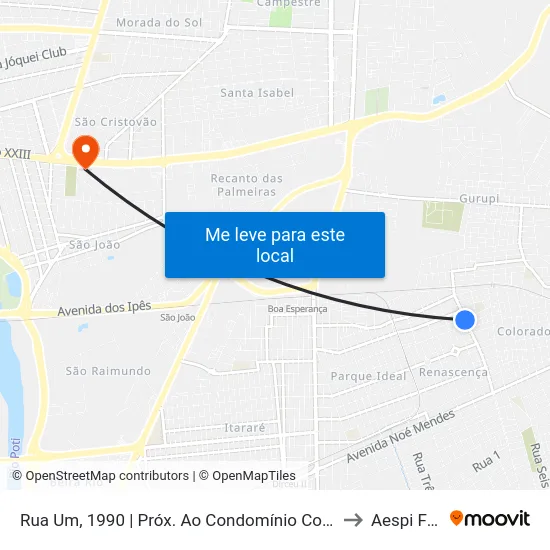 Rua Um, 1990 | Próx. Ao Condomínio Colorado to Aespi Fapi map