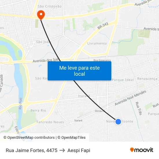 Rua Jaime Fortes, 4475 to Aespi Fapi map