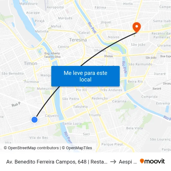 Av. Benedito Ferreira Campos, 648 | Restaurante Da Nega to Aespi Fapi map