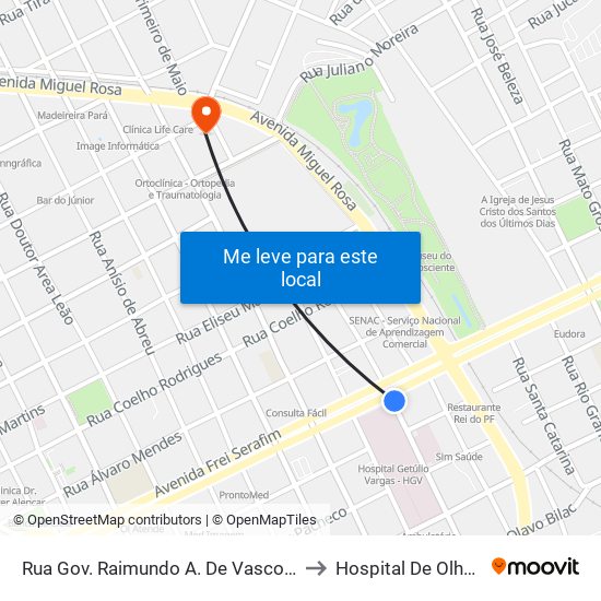 Rua Gov. Raimundo A. De Vasconcelos | Transporte Alternativo to Hospital De Olhos Francisco Vilar map