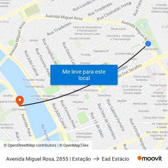 Avenida Miguel Rosa, 2855 | Estação to Ead Estácio map