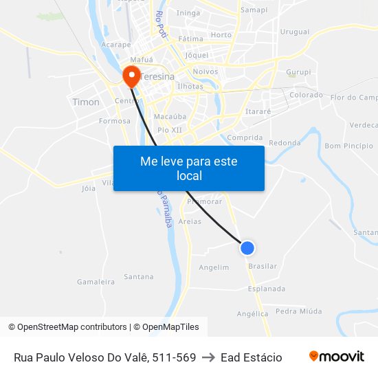 Rua Paulo Veloso Do Valê, 511-569 to Ead Estácio map