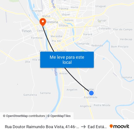 Rua Doutor Raimundo Boa Vista, 4146-4280 to Ead Estácio map