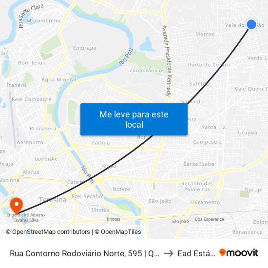 Rua Contorno Rodoviário Norte, 595 | Quadra D to Ead Estácio map