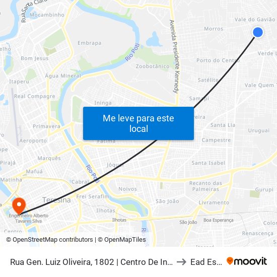 Rua Gen. Luiz Oliveira, 1802 | Centro De Iniciação Ao Esporte to Ead Estácio map