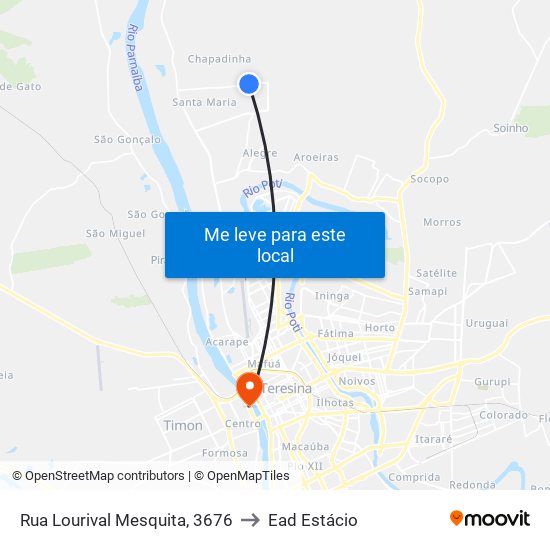 Rua Lourival Mesquita, 3676 to Ead Estácio map