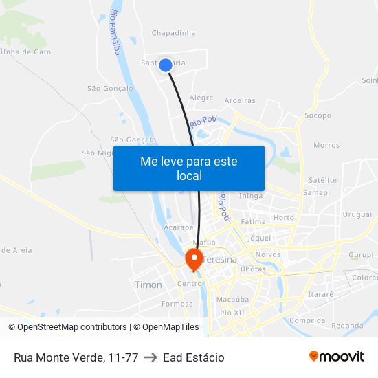 Rua Monte Verde, 11-77 to Ead Estácio map