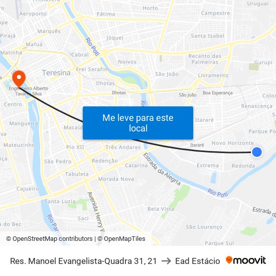 Res. Manoel Evangelista-Quadra 31, 21 to Ead Estácio map