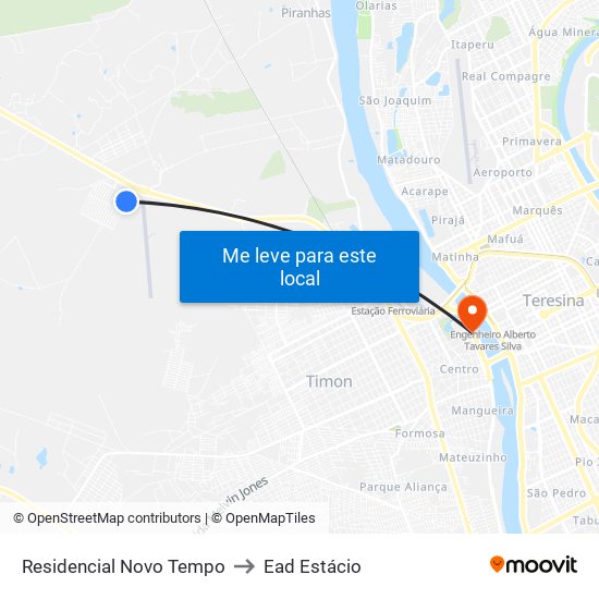 Residencial Novo Tempo to Ead Estácio map