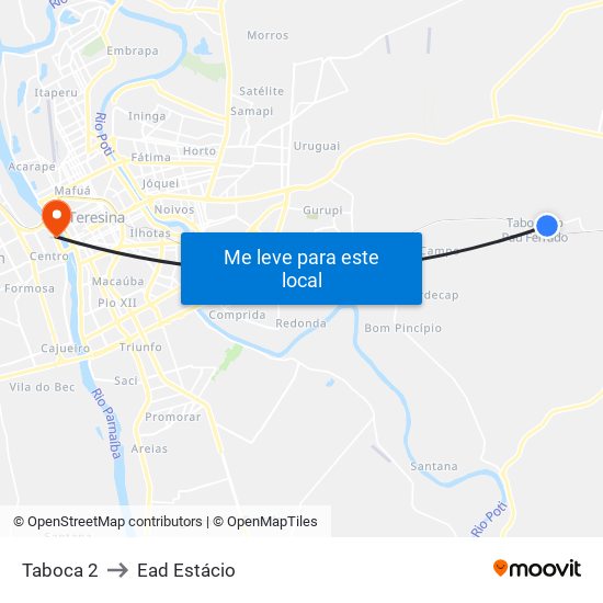 Taboca 2 to Ead Estácio map