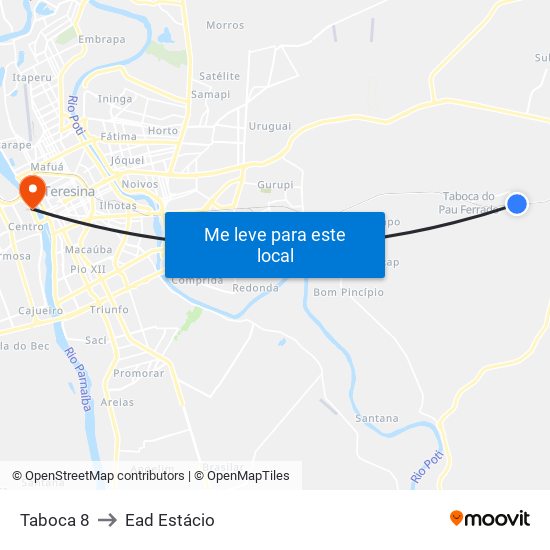 Taboca 8 to Ead Estácio map