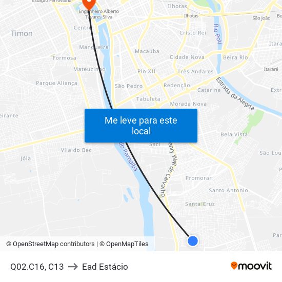 Q02.C16, C13 to Ead Estácio map