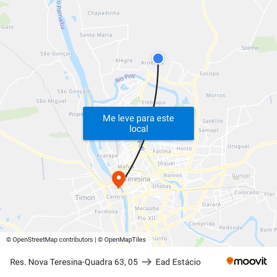 Res. Nova Teresina-Quadra 63, 05 to Ead Estácio map