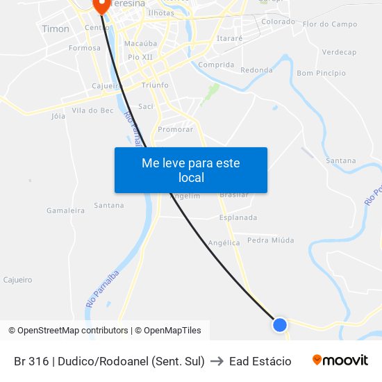 Br 316 | Dudico/Rodoanel  (Sent. Sul) to Ead Estácio map