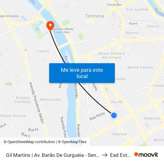 Gil Martins | Av. Barão De Gurguéia - Sentido Centro to Ead Estácio map