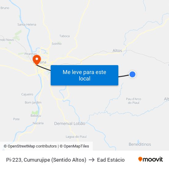 Pi-223, Cumurujipe (Sentido Altos) to Ead Estácio map