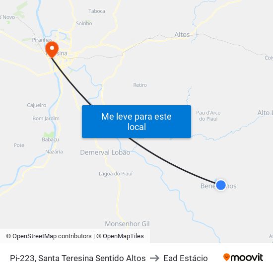 Pi-223, Santa Teresina Sentido Altos to Ead Estácio map