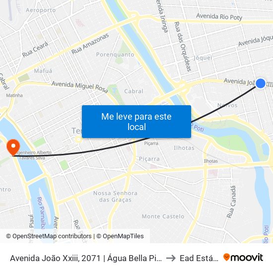 Avenida João Xxiii, 2071 | Água Bella Piscinas to Ead Estácio map