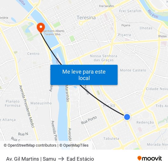 Av. Gil Martins | Samu to Ead Estácio map