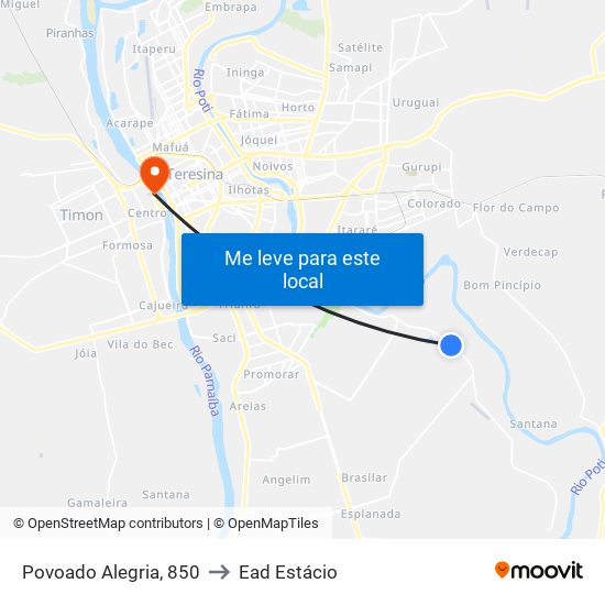 Povoado Alegria, 850 to Ead Estácio map