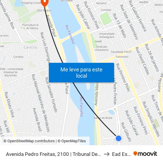 Avenida Pedro Freitas, 2100 | Tribunal De Contas Do Estado to Ead Estácio map