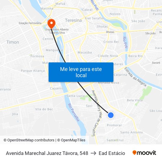 Avenida Marechal Juarez Távora, 548 to Ead Estácio map