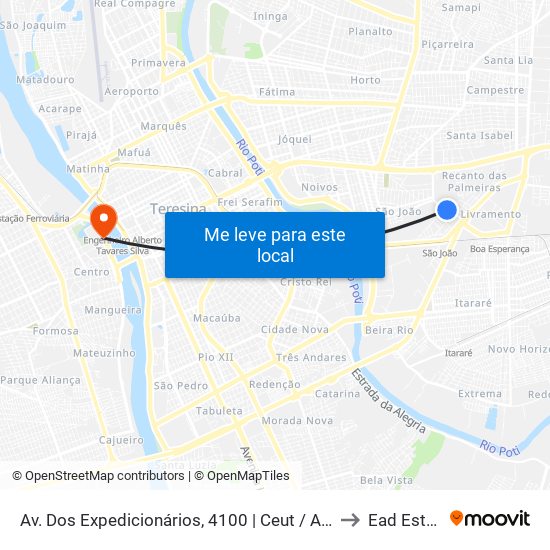 Av. Dos Expedicionários, 4100 | Ceut / Atlantic City to Ead Estácio map