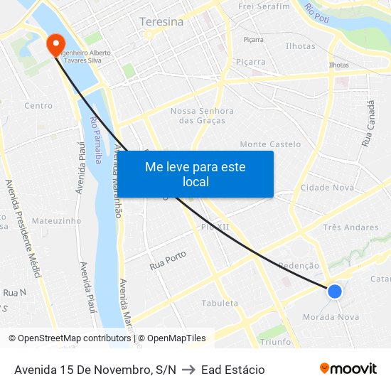 Avenida 15 De Novembro, S/N to Ead Estácio map