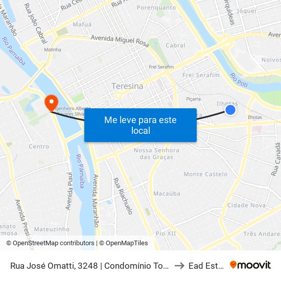 Rua José Omatti, 3248 | Condomínio Torquato Neto to Ead Estácio map