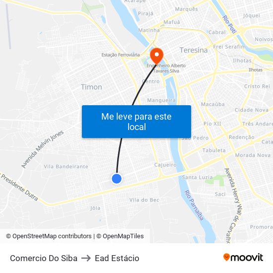 Comercio Do Siba to Ead Estácio map
