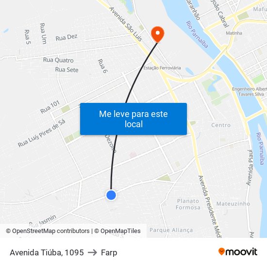 Avenida Tiúba, 1095 to Farp map
