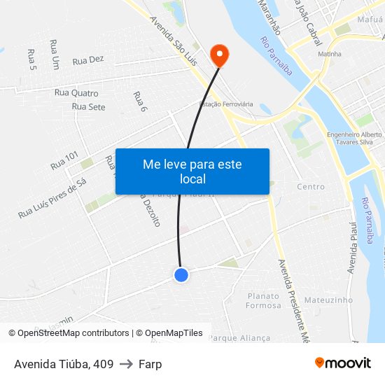 Avenida Tiúba, 409 to Farp map