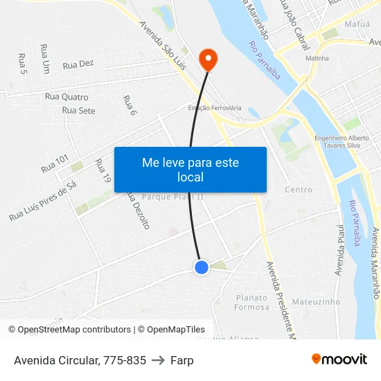 Avenida Circular, 775-835 to Farp map