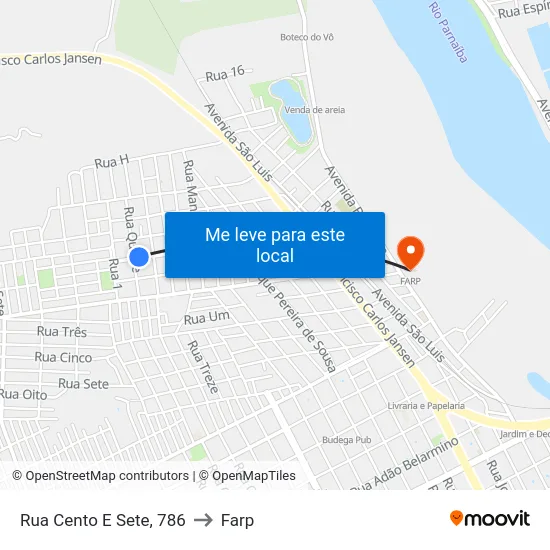 Rua Cento E Sete, 786 to Farp map
