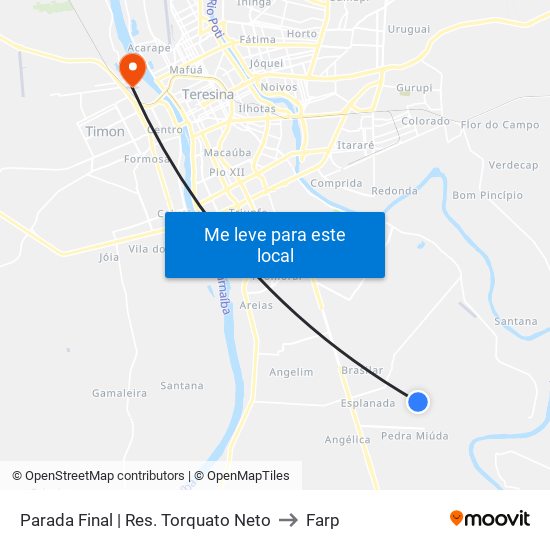 Parada Final | Res. Torquato Neto to Farp map