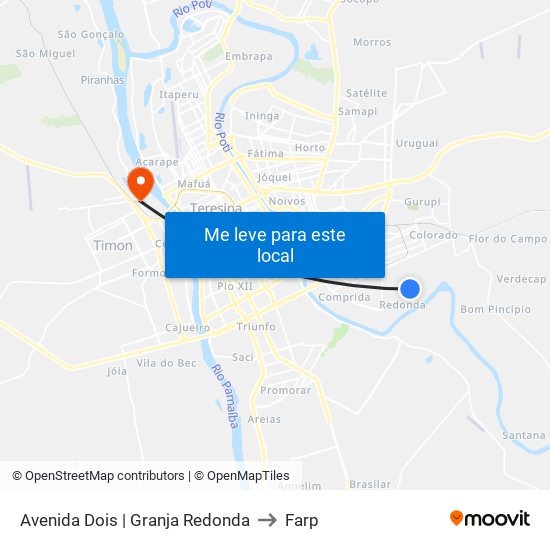 Avenida Dois | Granja Redonda to Farp map