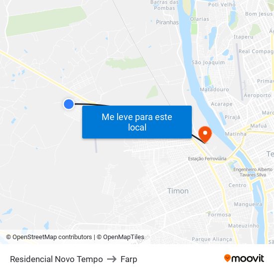 Residencial Novo Tempo to Farp map