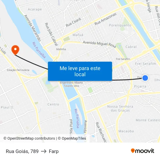 Rua Goiás, 789 to Farp map